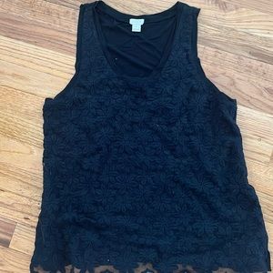 J. Crew black lace tank size M